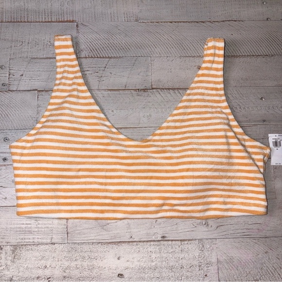 Old Navy Other - Old Navy Orange & Cream Striped Swim Top Beach Vacation V-Neck 3X & 4X